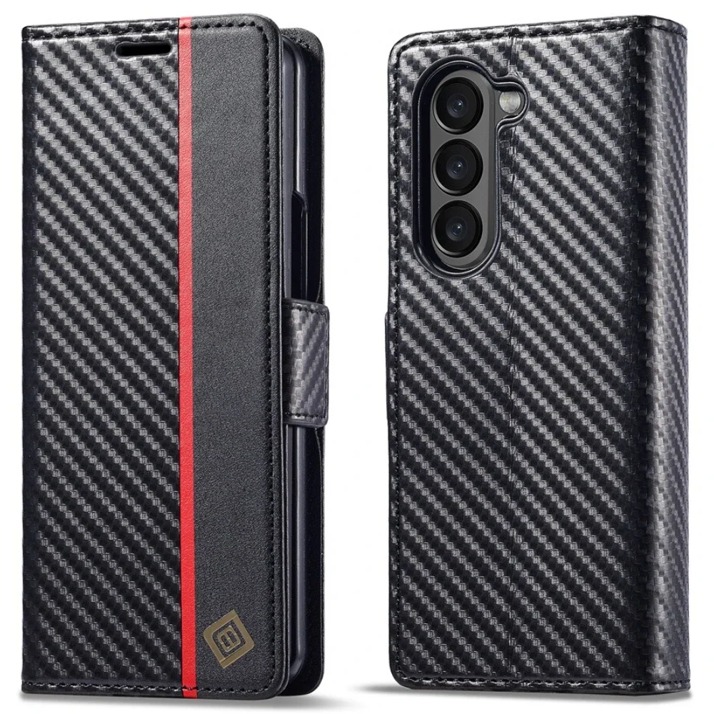 Funda de cuero PU de fibra de  - Leather Wallet Card Holder Phone Cover reseña y precio